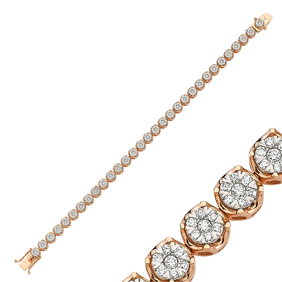 Two Tone Diamond Tennis Bracelet