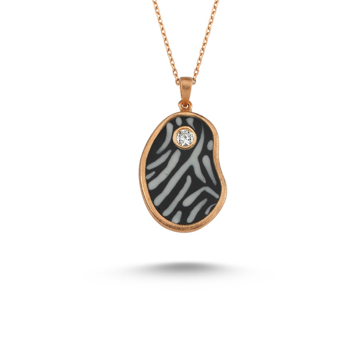 Animal Print- ’Zebra’ Diamond Necklace