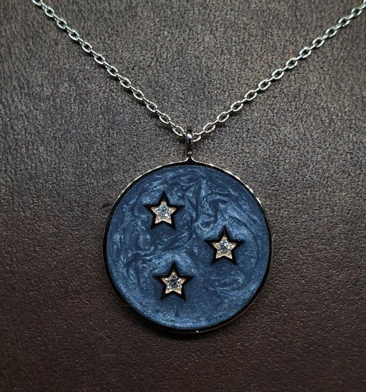 Iris- Amongst The Stars Diamond And Enamel Necklace