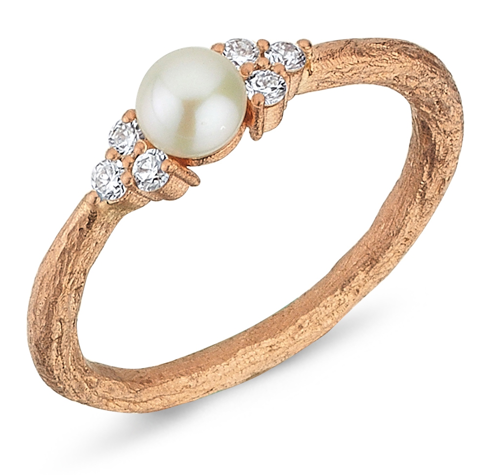 Treasures Of Earth -  Mother Pearl and Diamond Ring