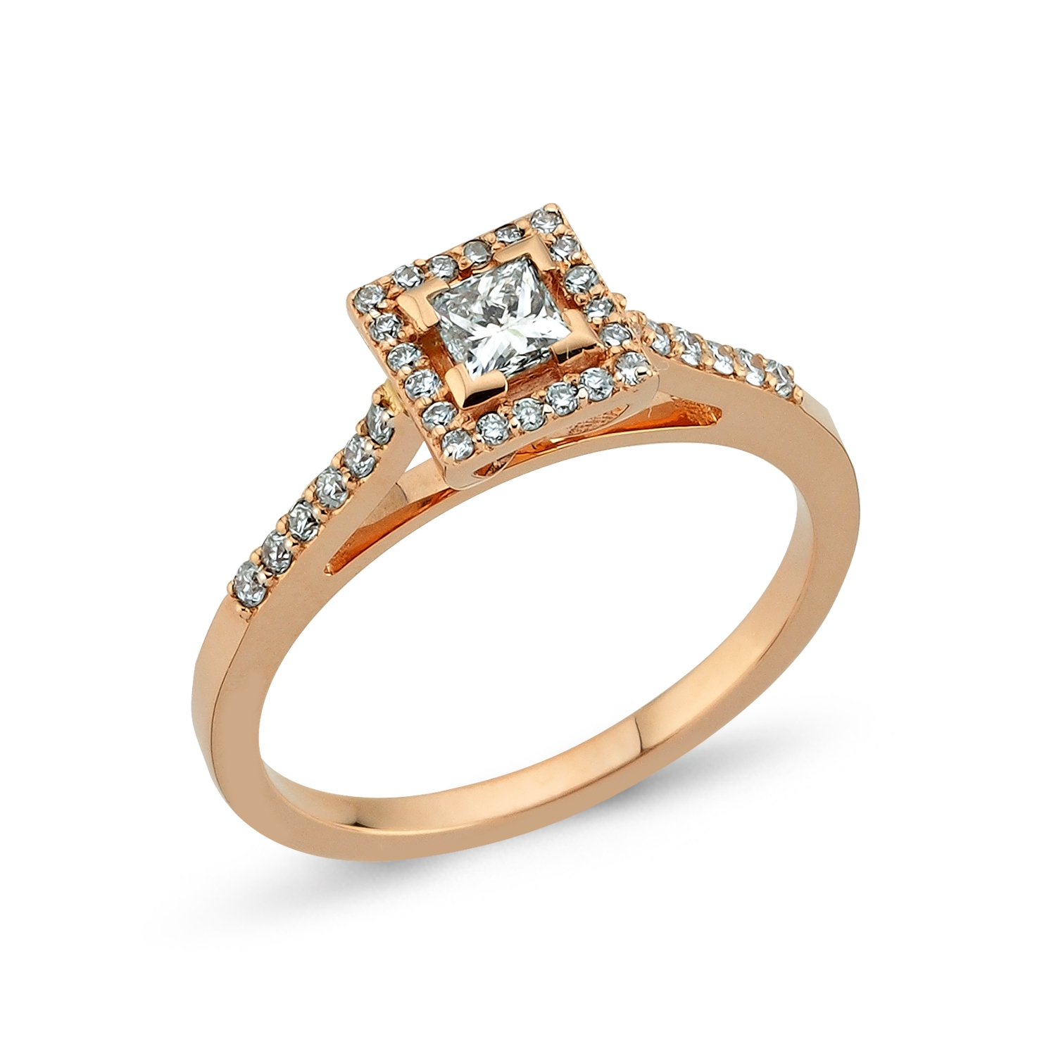 Baguette- Princess Cut Engagement Ring