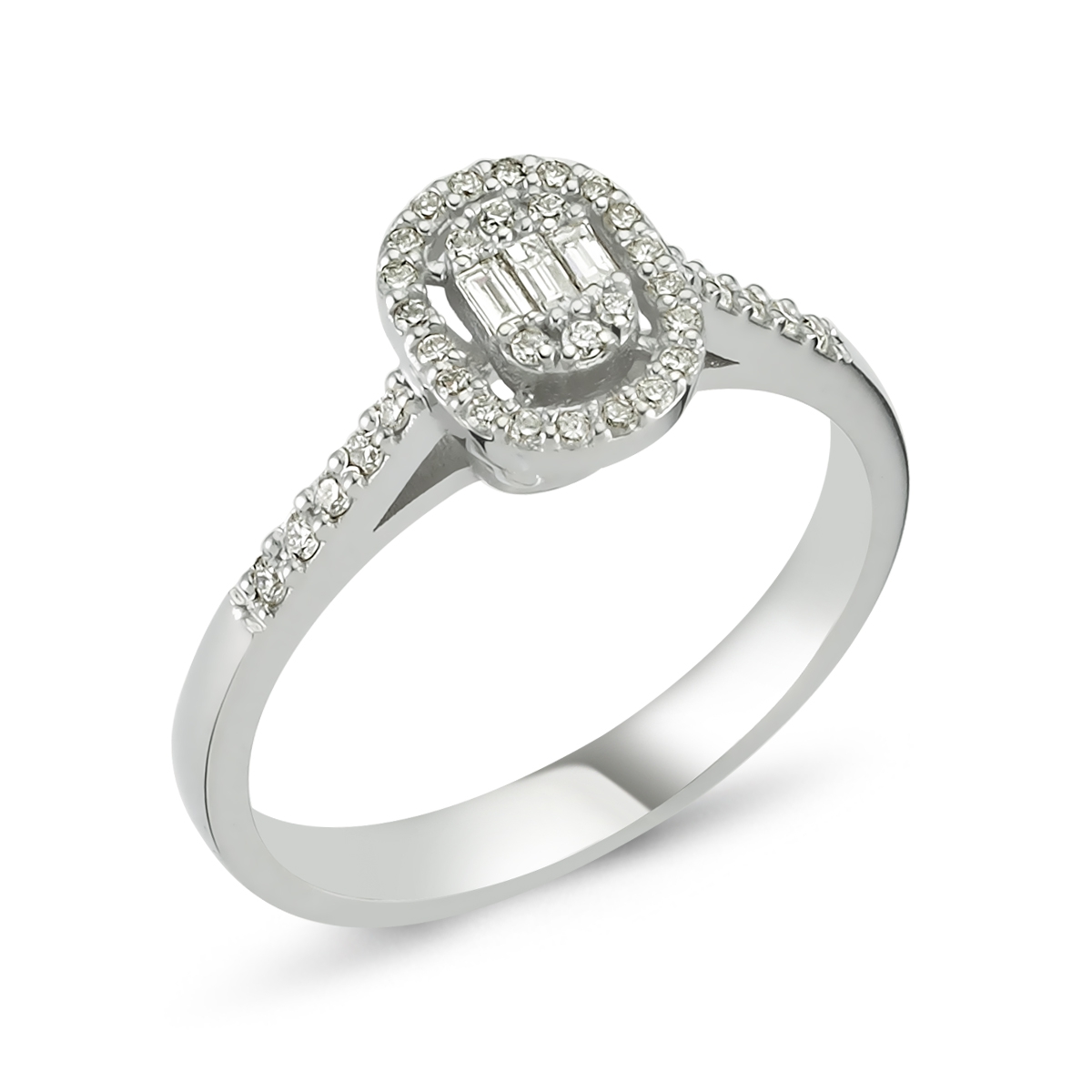 Baguette- Diamond Oval Ring