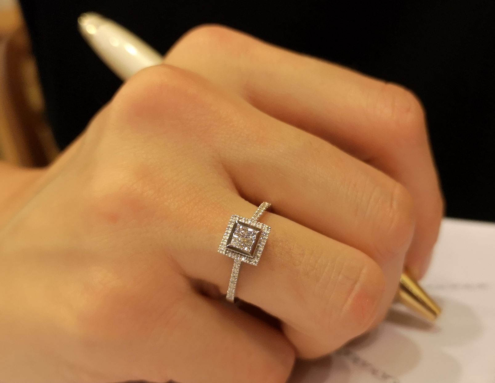 Baguette Collection- Princess cut Diamond Ring