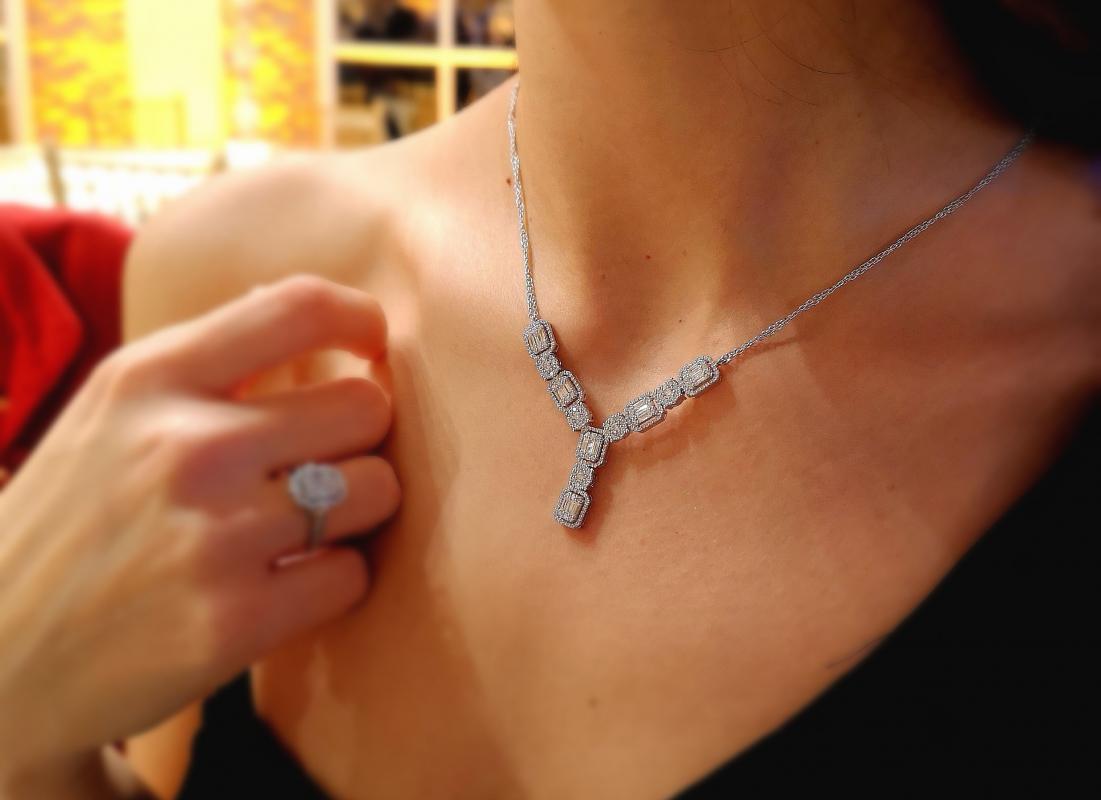 Baguette Collection- Baguette Diamond Necklace