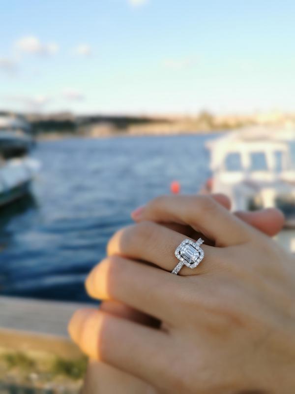 Baguette- Piecut Diamond Engagement Ring