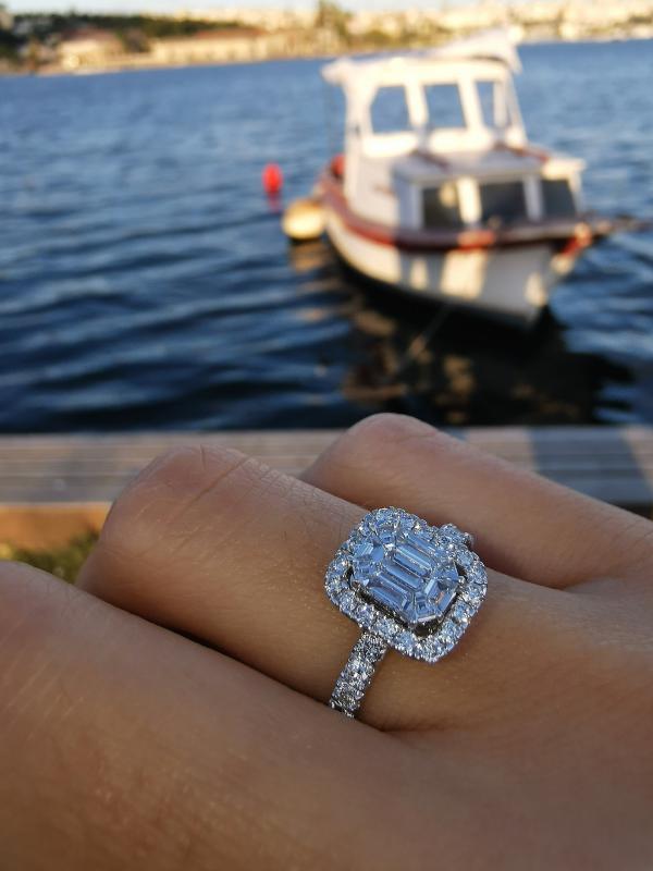 Baguette- Piecut Diamond Engagement Ring