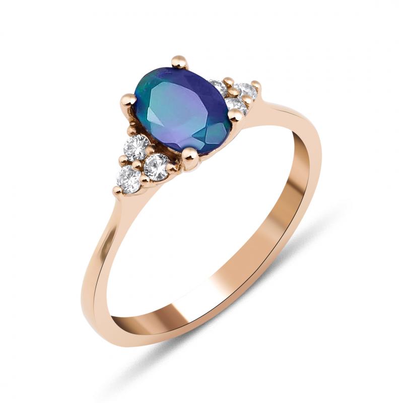 Vintage- Opal And Diamond Ring