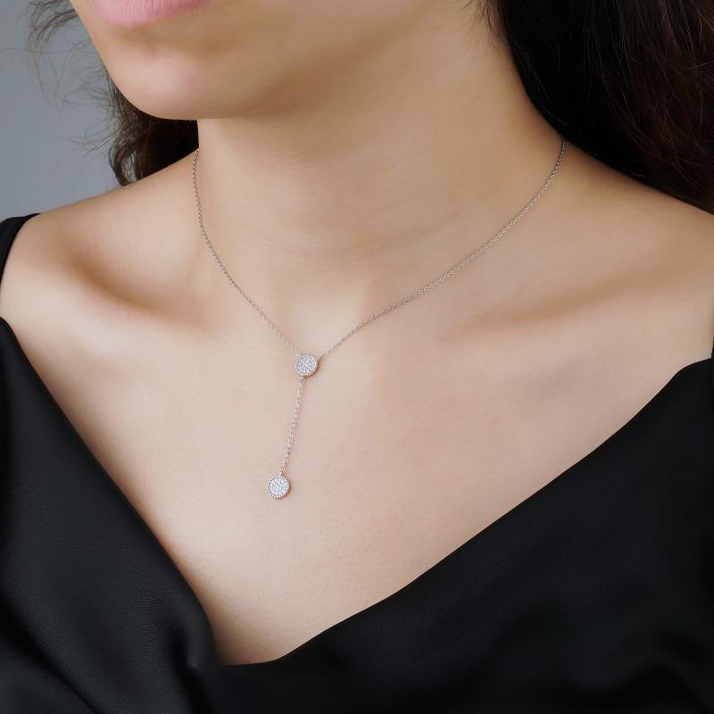 Swing- Double Halo Diamond Necklace