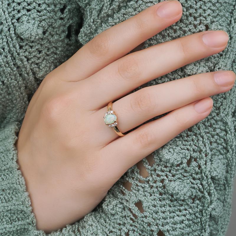 Vintage- Opal and Diamond Ring