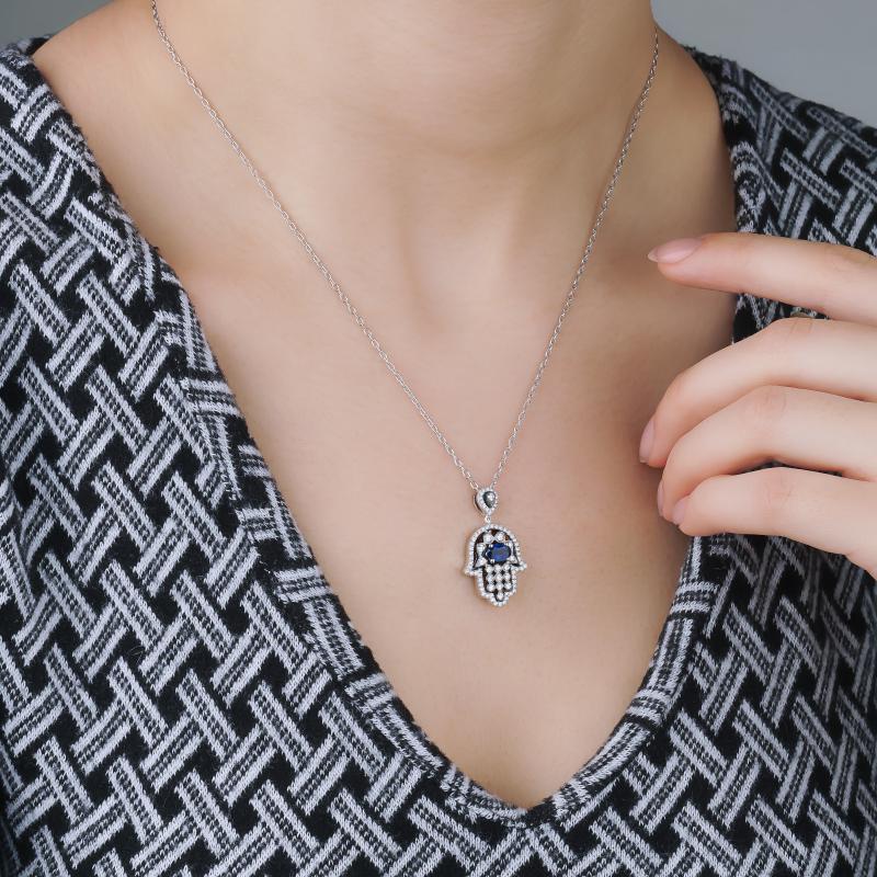 Nadias- Fatima Sapphire And Diamond Necklace