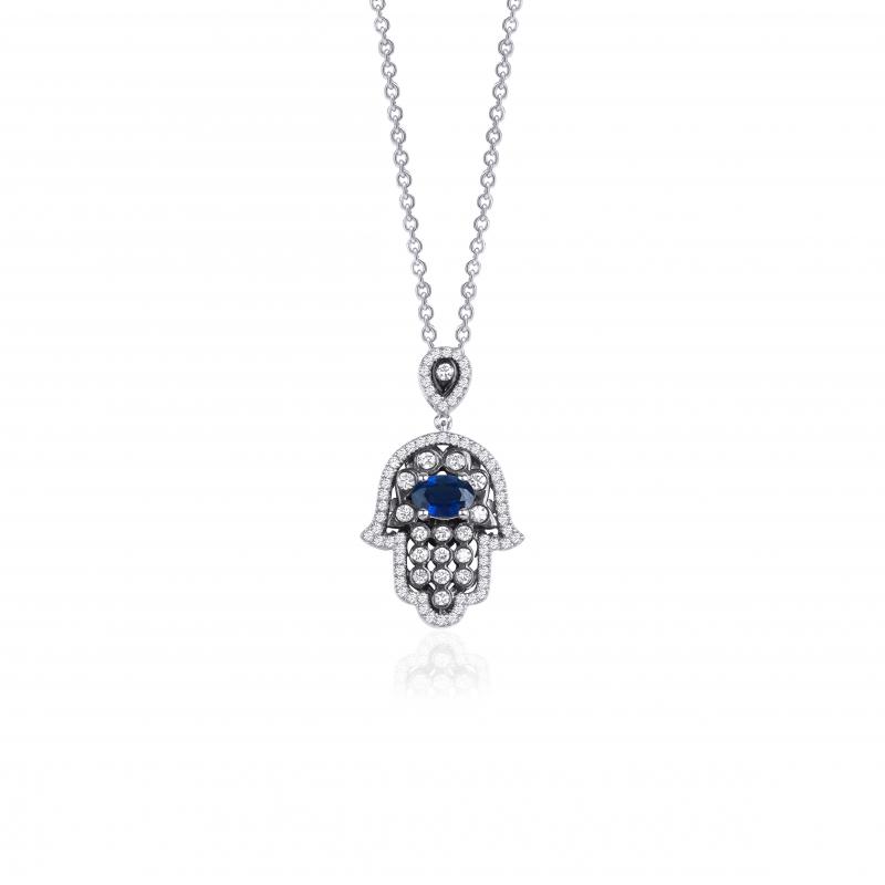 Nadias- Fatima Sapphire And Diamond Necklace