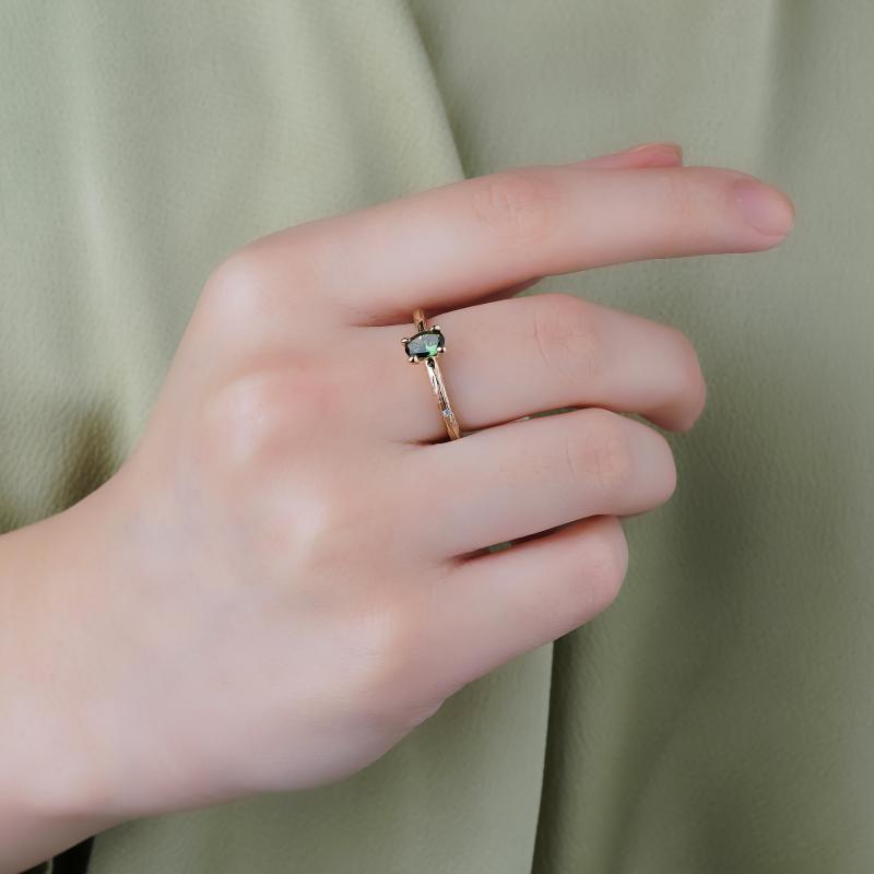 Treasures Of Earth- Tourmaline And Diamond Ring