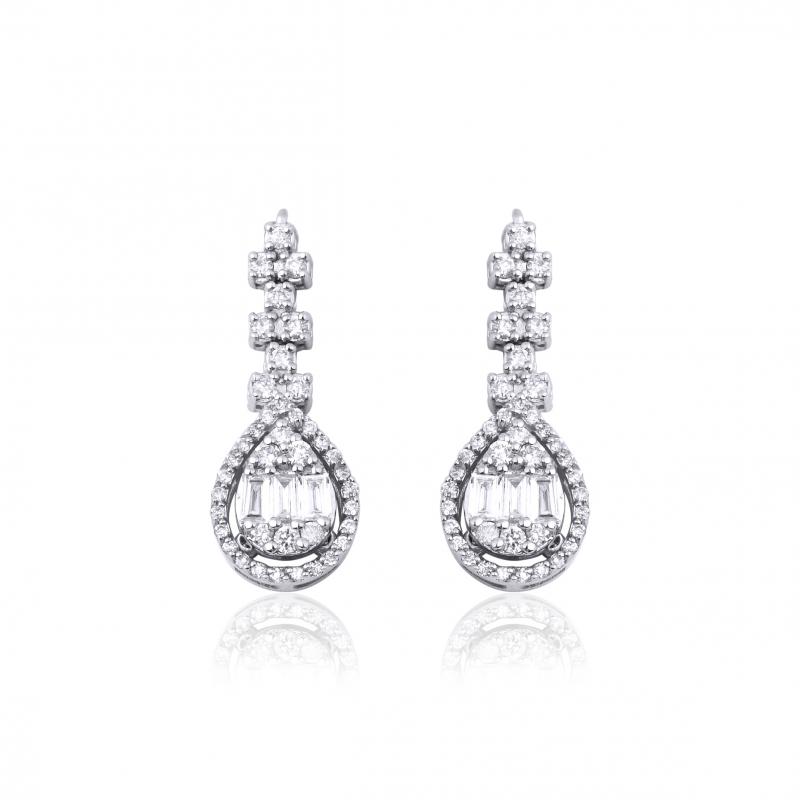 Queen- Pear Shaped Diamond Earrings