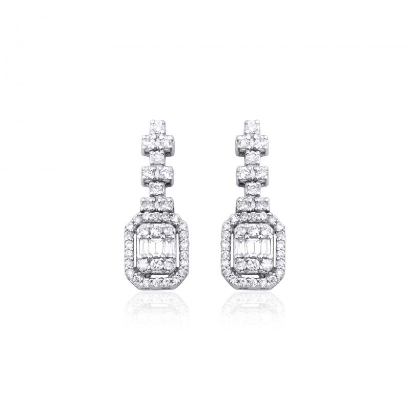 Queen- Baguette Diamond Earrings