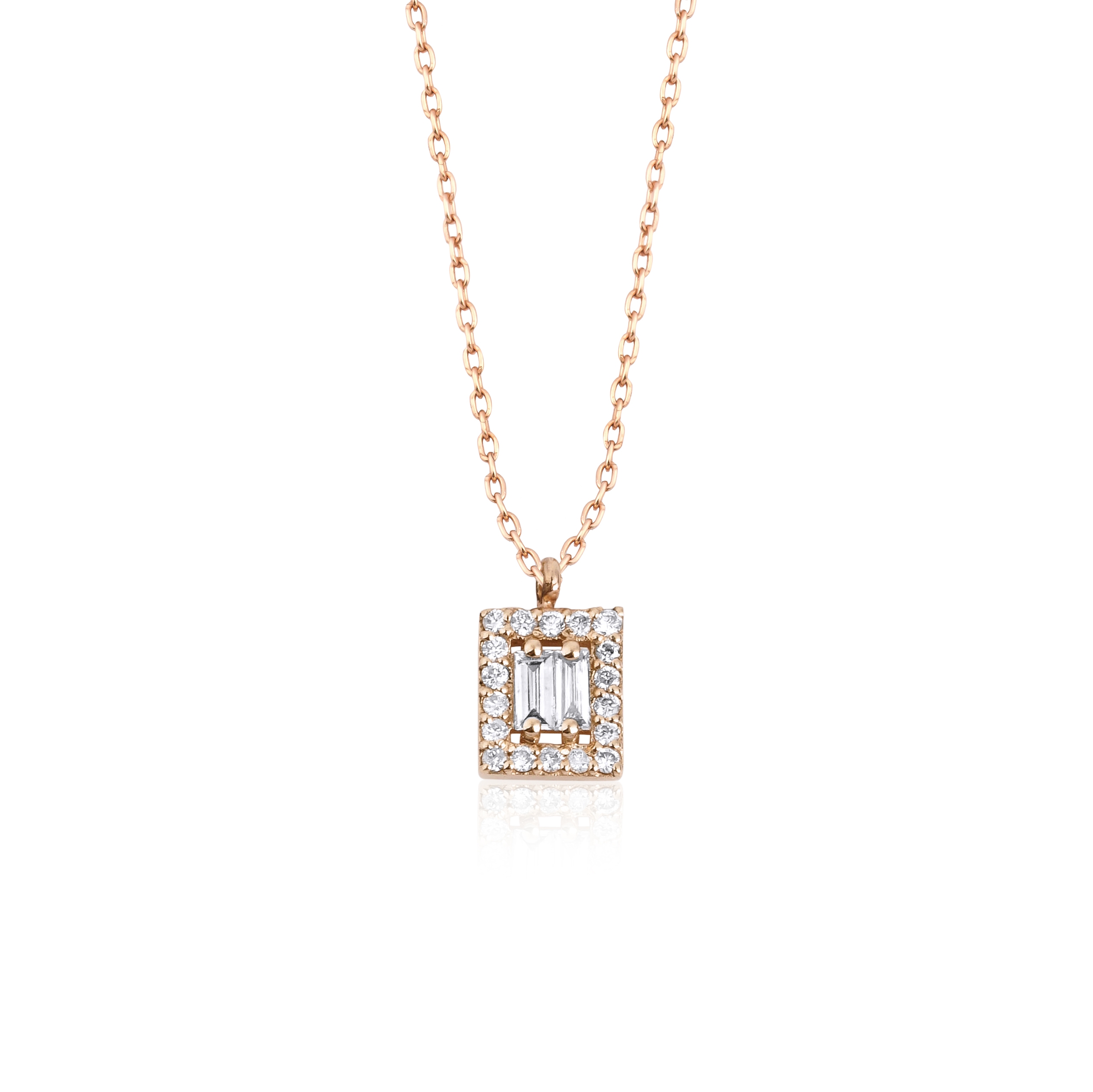 Baguette- Minimal Diamond Necklace