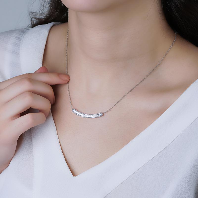 Baguette- Line Diamond Necklace