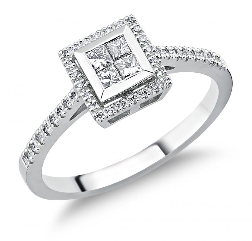 Baguette Collection- Princess cut Diamond Ring