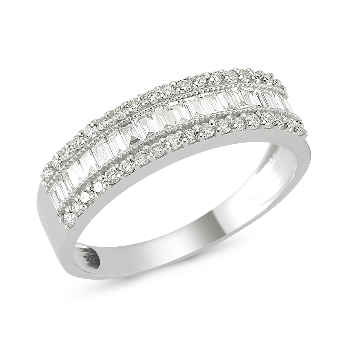 Baguette- Diamond Half Band Ring