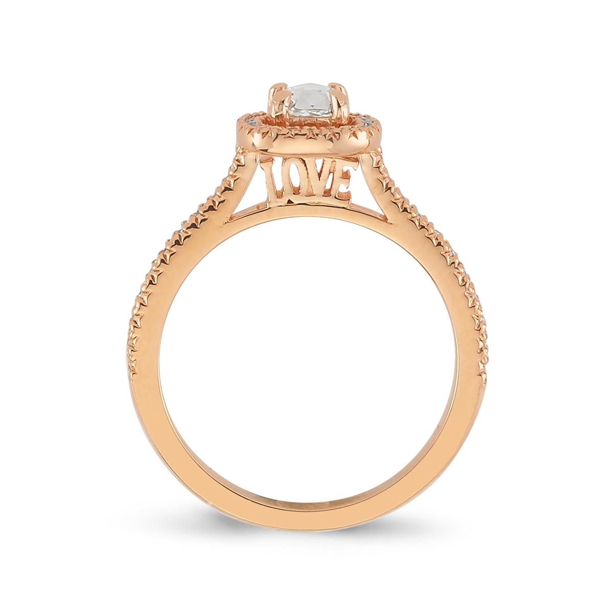 Pétite- Rosecut Diamond Engagement Ring ’Love’