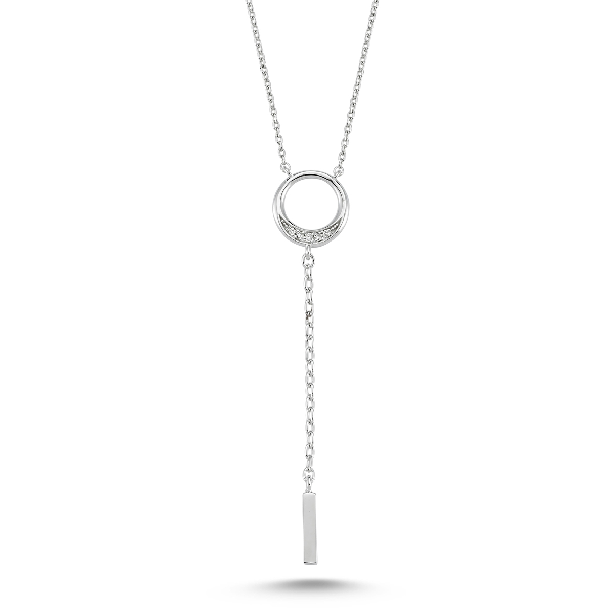 Swing- Halo-Line Diamond Necklace