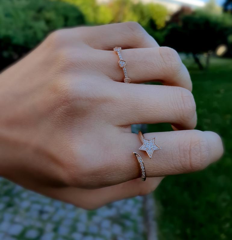 Petite Collection- Heart Diamond Band