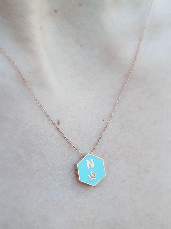 Iris- Letter and Enamel Necklace