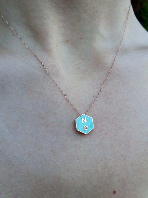 Iris- Letter and Enamel Necklace