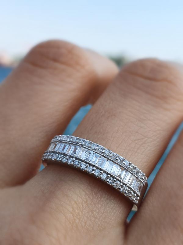 Baguette- Diamond Half Band Ring