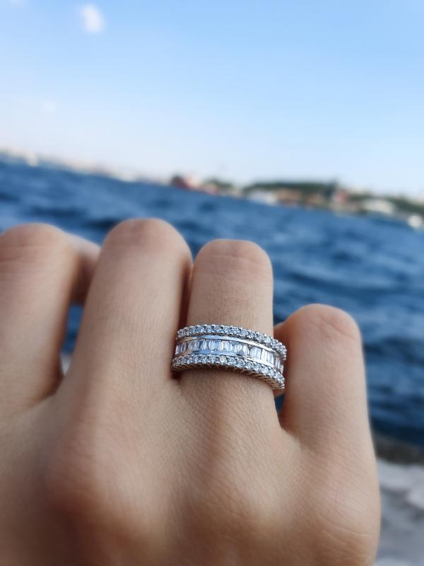 Baguette- Diamond Half Band Ring