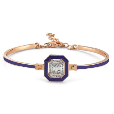 Iris- Baguette Diamond And Enamel Bracelet