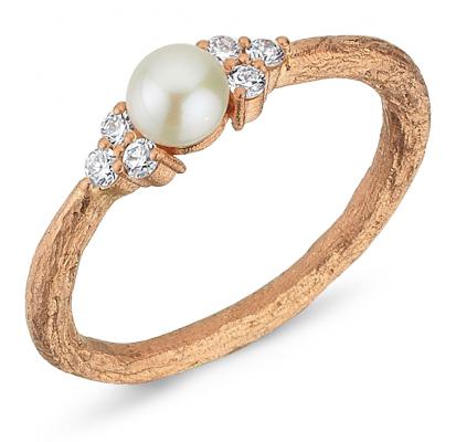 Treasures Of Earth -  Mother Pearl and Diamond Ring