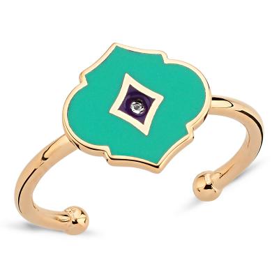 Iris- Antique Enamel Ring