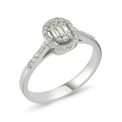 Baguette- Diamond Oval Ring