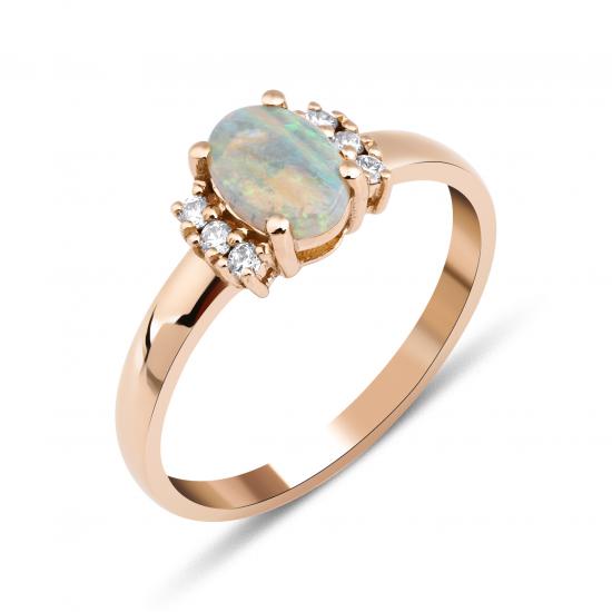 Vintage- Opal and Diamond Ring