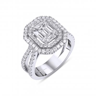 Baguette- Piecut Queen Diamond Ring