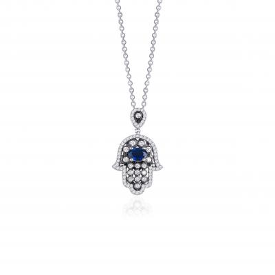 Nadias- Fatima Sapphire And Diamond Necklace