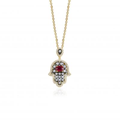 Nadias- Fatima Ruby And Diamond Necklace