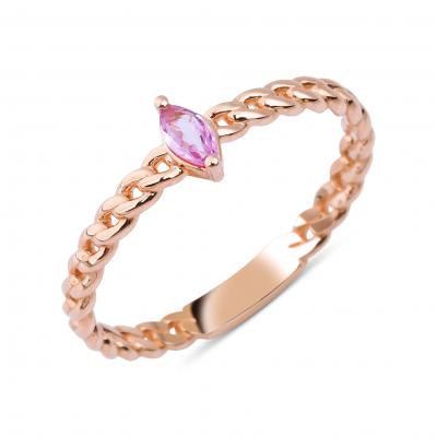Pétite- Pink Sapphire Chain Ring