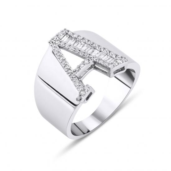 Baguette- Diamond Letter Ring