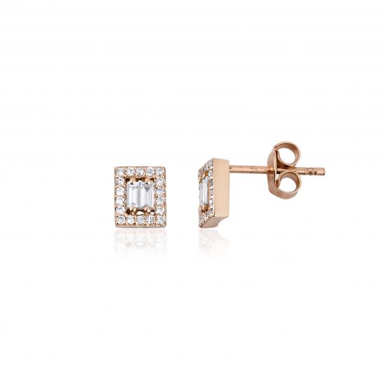 Baguette- Diamond Minimal Earring