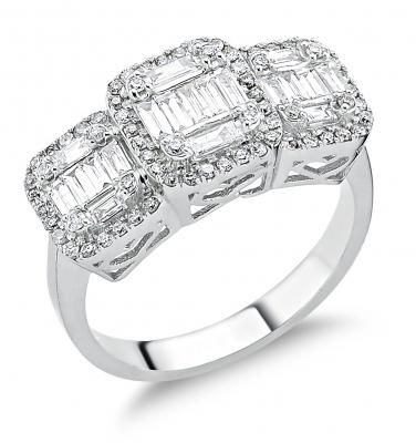 Baguette Collection- ’’The Tria’’ Diamond Ring
