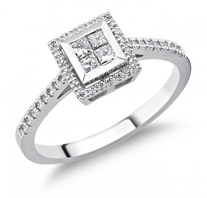 Baguette Collection- Princess Cut Diamond Ring