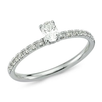 Pétite- Oval Diamond Engagement Ring