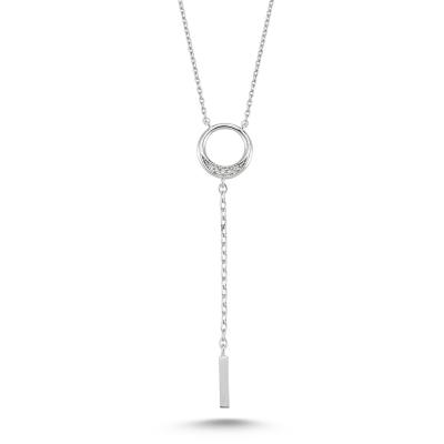 Swing- Halo-Line Diamond Necklace